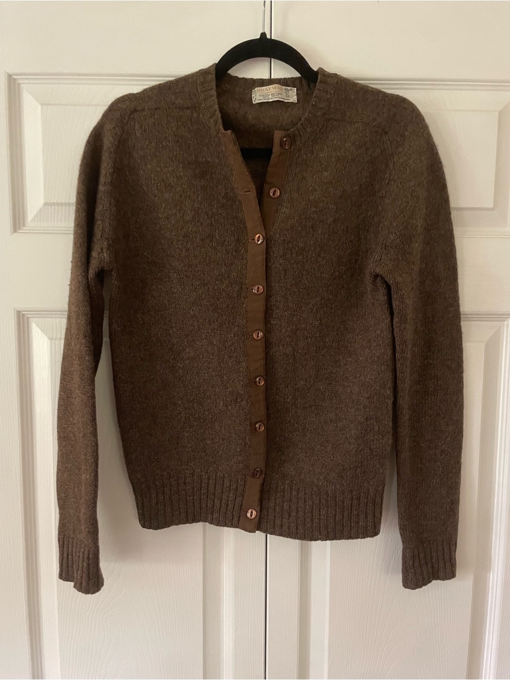 Classic Brown Button-Front Cardigan Sweater